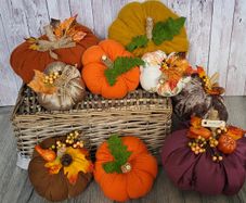 Pumpkins. Handmade decoration.