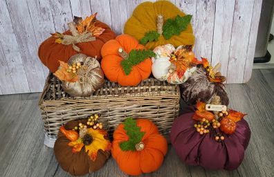 Pumpkins. Handmade decoration.