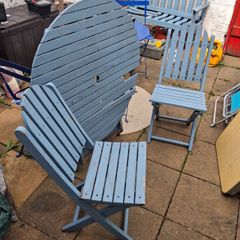 Garden table and chairs x 2