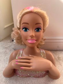 Barbie Deluxe Blonde Hair Styling Head Doll 2013 Mattel Just PLay approx. 30 cm. Used Please see photos