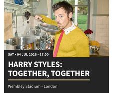 Harry Styles Concert Tickets Wembley London Seated x 2