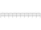 Garden Fence with Spear Top Steel (1.5-1.75)x17 m Black