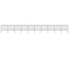 Garden Fence with Spear Top Steel (1.5-1.75)x17 m Black