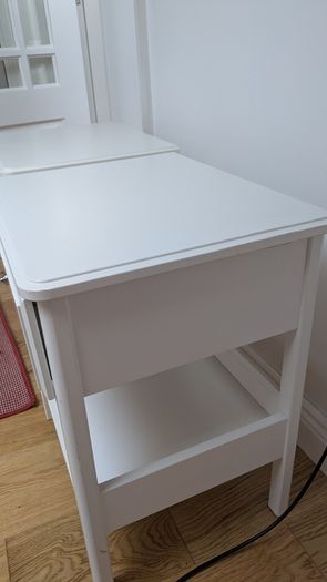 White bedside locker