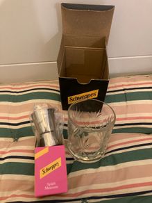 Schweppes Glass and Measuring Cup