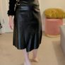Karen Millen Faux Black Leather Skirt Sz6 Image 2