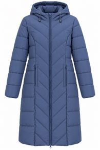 Fransa Blue Quilted Coat