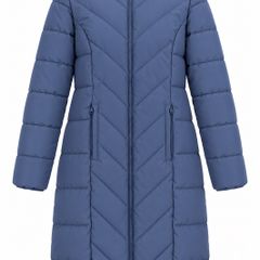 Fransa Blue Quilted Coat