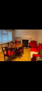 Mahogany table chairs, sofa armchairs,  sideboard