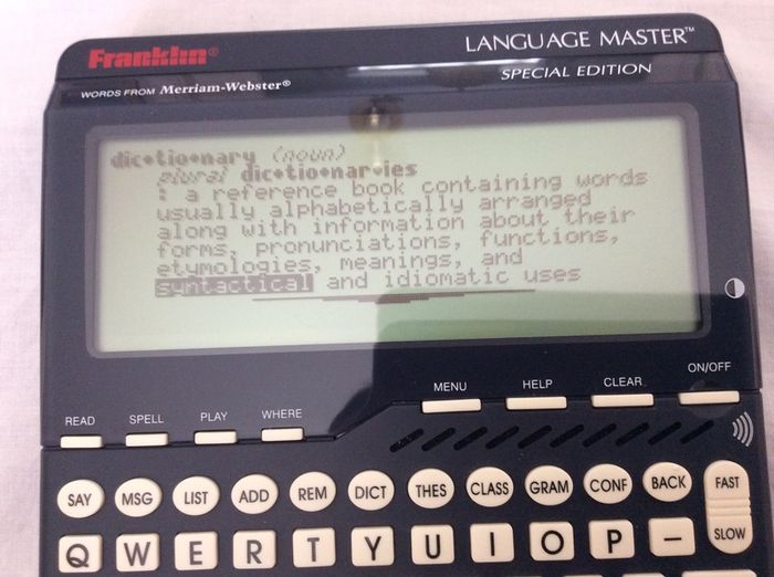 Franklin. Language Master. Words from Merriam-Webster. Special edition, model LM-6000SEV