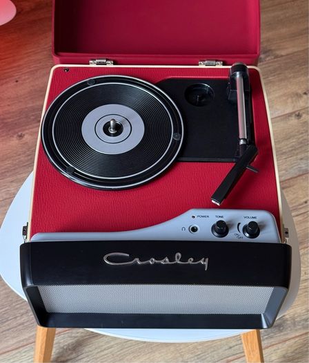 Crosley CR40 Vintage Style Portable Suitcase Record Player-Red & Cream