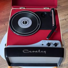 Crosley CR40 Vintage Portable Suitcase Record Player-Red & Cream