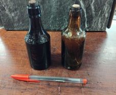 2 Antique Butter Colour Bottles