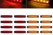 10x Amber or Red 6LED 3.8" Side Marker Indicators Light Yellow Truck Trailer