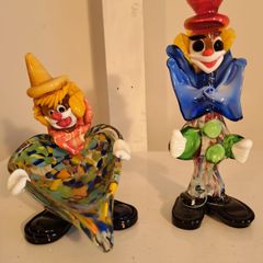 2 Murano Glass Clowns