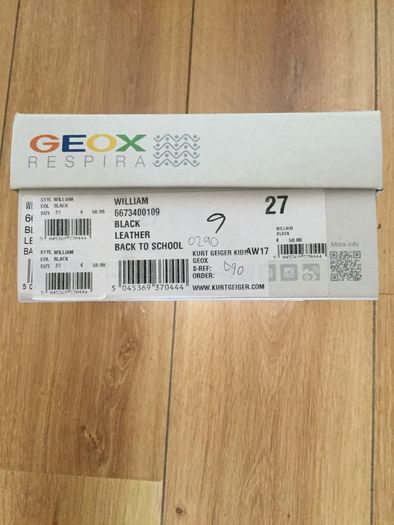 Brand new GEOX black leather Back to school shoes size 27
