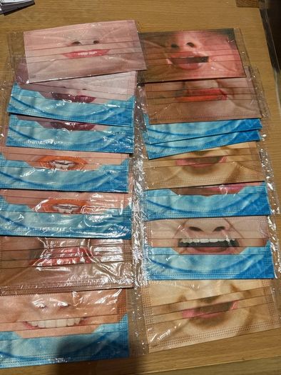 3D printed Funny Disposable Face Mask-15pcs in pack