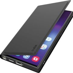 SBS Wallet Smooth Case for Samsung Galaxy S25+ Plus - Soft Touch Finish with Card Slot, Built-in Stand, Magnetic Closure, Easy Access to Buttons, Black