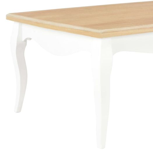 Coffee Table White and Brown 110x60x40 cm Solid Pine Wood