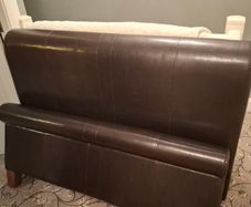 double brown leather bed