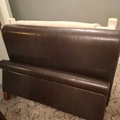 double brown leather bed