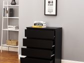 Tall Wide Clothes Storage Cabinet 4 drawers black