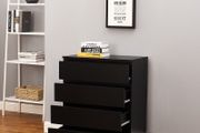 Tall Wide Clothes Storage Cabinet 4 drawers black