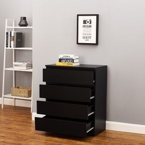 Tall Wide Clothes Storage Cabinet 4 drawers black