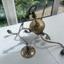Vintage 3 arm brass chandelier with grapevine decoration. Image 4