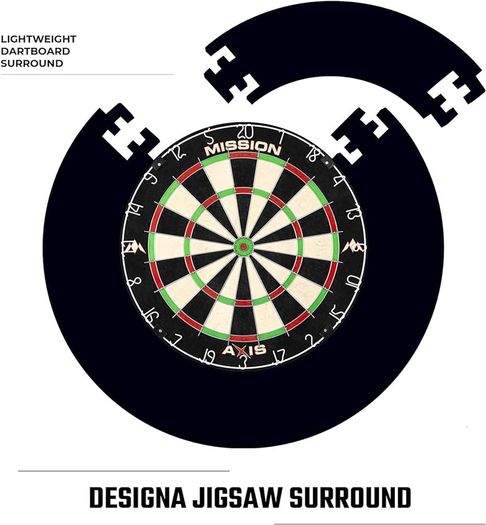 NEW SALE | Darts and Dartboard Complete Bundle Including Surround and Oche with 2 Sets of Darts, Black