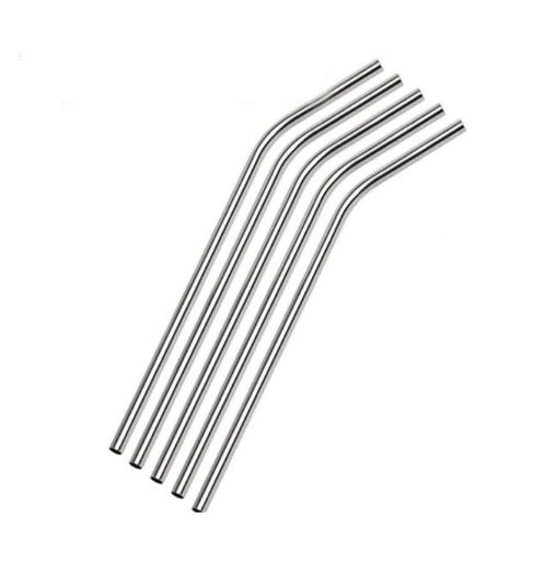 Reusable Metal Straws Stainless Steel Bent 8.5cm 5 in Pack