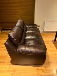 brown leather sofa