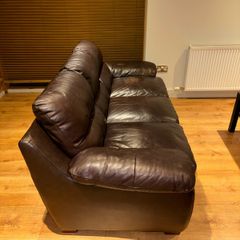 brown leather sofa