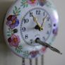 Vintage 1950s Retro Miniature German Wintermantle Ceramic Dial Wall Clock ca. 1950 (in working order) Image 2