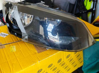 VW Polo (2014-2017) Right Headlight - Genuine OEM Hella 6R2941008G (Damaged Lens & Top Brackets)