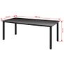 Garden Table Black 190x90x74 cm Aluminium and Glass Image 2