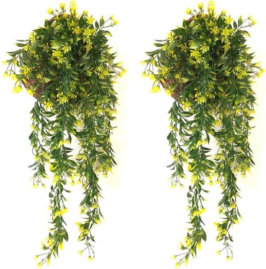 NEW SALE |  2 PCS Artificial Hanging Plants Plastic Plants Fake Plants for Indoors Trailing Plants for Hanging Baskets for Indoor Outdoor Garden Wedding Party Decoration