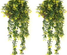 NEW SALE |  2 PCS Artificial Hanging Plants Plastic Plants Fake Plants for Indoors Trailing Plants for Hanging Baskets for Indoor Outdoor Garden Wedding Party Decoration
