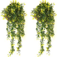 NEW SALE |  2 PCS Artificial Hanging Plants Plastic Plants Fake Plants for Indoors Trailing Plants for Hanging Baskets for Indoor Outdoor Garden Wedding Party Decoration