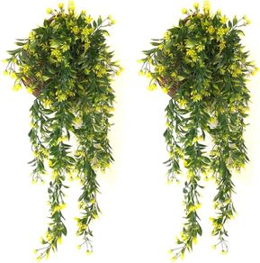 NEW SALE |  2 PCS Artificial Hanging Plants Plastic Plants Fake Plants for Indoors Trailing Plants for Hanging Baskets for Indoor Outdoor Garden Wedding Party Decoration