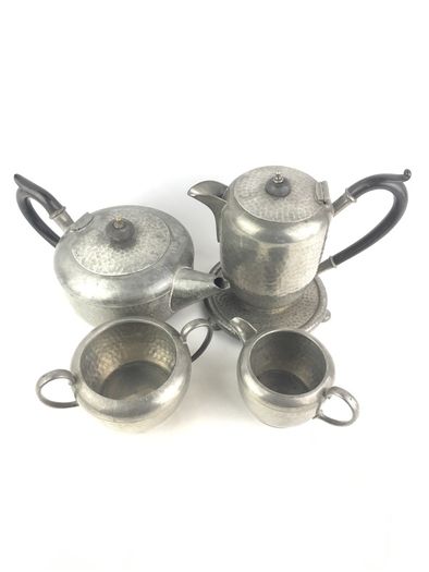 Arts and crafts pewter tea/coffee set