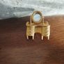 Rare Matte Gold Mirror Vanity Brooch, Vintage 1950. Image 6