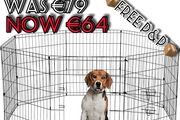 NEW SALE | 8 Panel Playpen Suitable for Dogs/Puppies/Cats &amp; Rabbits foldable ideal for Indoor/Outdoor use puppy play pen (76cm, Black)
