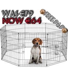 NEW SALE | 8 Panel Playpen Suitable for Dogs/Puppies/Cats & Rabbits foldable ideal for Indoor/Outdoor use puppy play pen (76cm, Black)