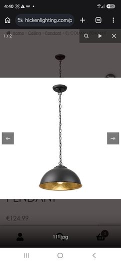 Black metal pendant light