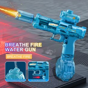 New USB Recharable Electric Water Gun Pistol With light Sprays Flame Effect Continuously High-pressure High-speed Powerful Outdoor Water Gun Toys