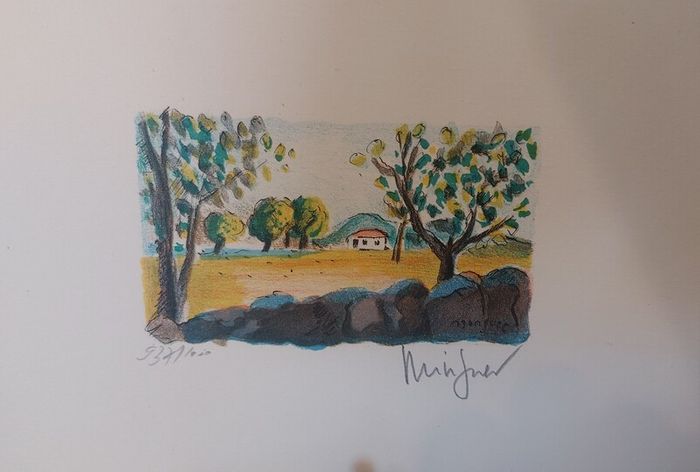 Fantastic Limited-Edition Hand-Signed Lithograph Print of a Caribbean Scene by the Renowned French Artist Alexandre Minguet (1937-1996), #937/1000