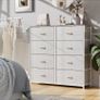 Fabric Chest of Drawers - Canvas Storage Unit with 8 Large Drawers Label Cards, Side Pocket & Hook for Living Room, Hallway, Bedroom Image 3