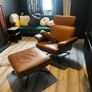 Practically new armchair and footstool Image 2