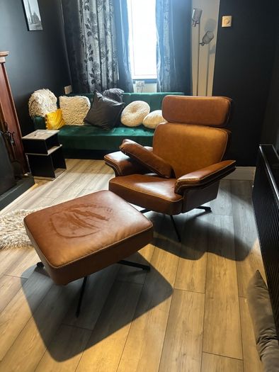 Practically new armchair and footstool